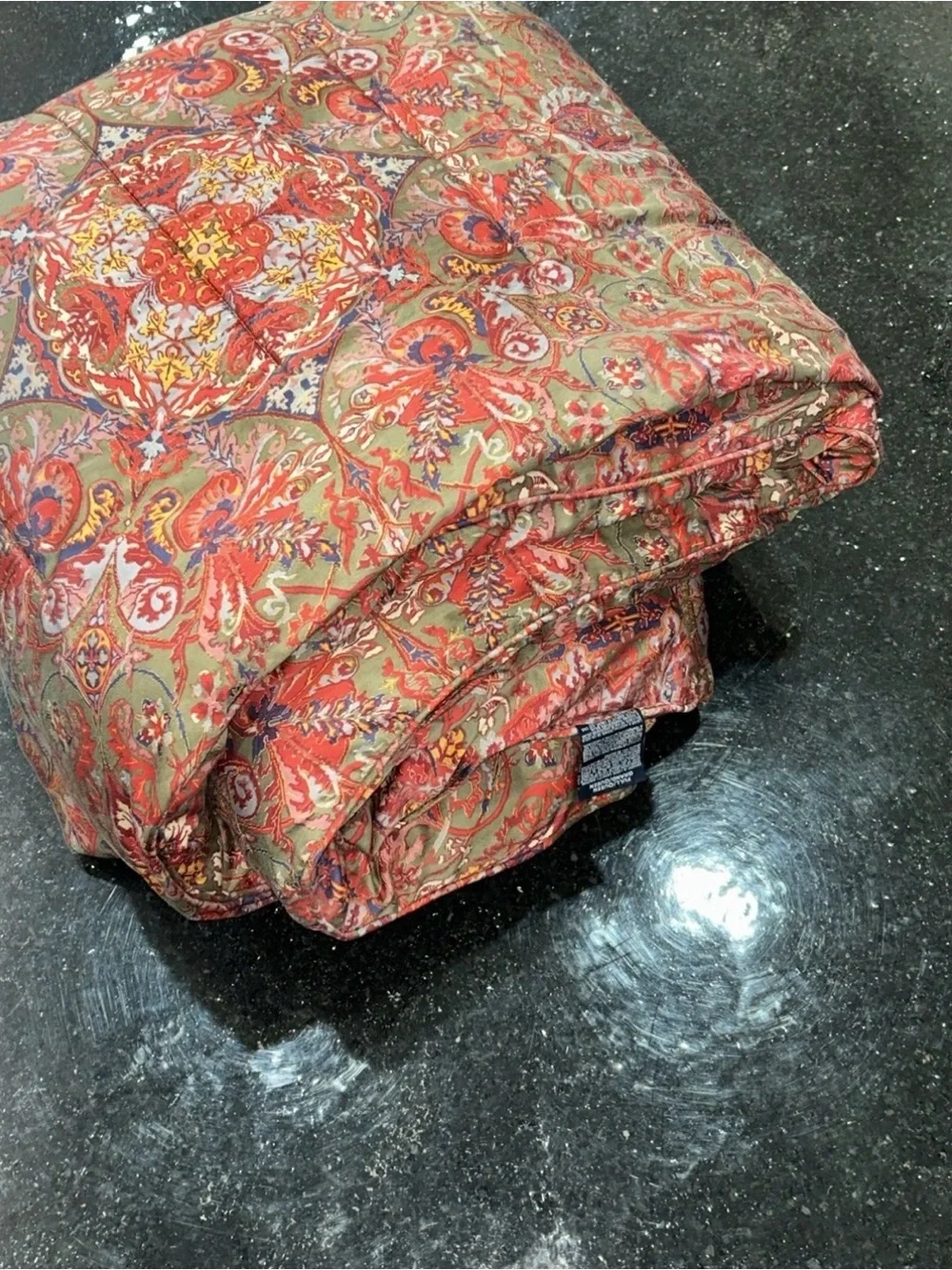 Vtg Ralph Lauren Red GALAHAD Paisley FULL/QUEEN Sateen Comforter